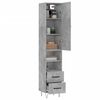 vidaXL Highboard Betongrau 34,5x34x180 cm Holzwerkstoff