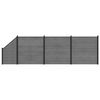 vidaXL zaunset 619 x 186 cm WPC und Aluminium Grau