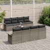 vidaXL Gartensofa-set mit Kissen 9 pcs Grau Poly-Rattan