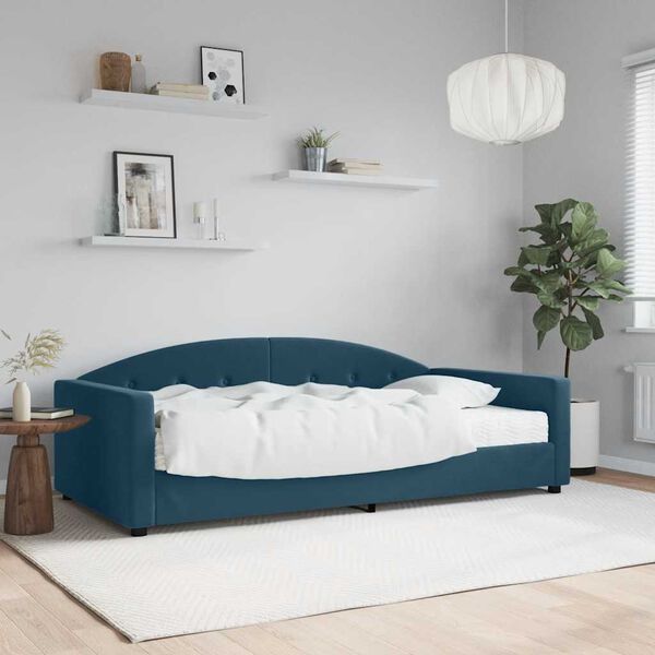 vidaXL Tagesbett mit Matratze Blau 100x200 cm Samt