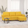 vidaXL 3-Sitzer-Sofa mit Hocker Hellgelb 180 cm Stoff
