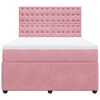 vidaXL Boxspringbett mit Matratze Rosa 140x190 cm Samt