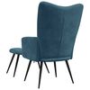 vidaXL Relaxsessel mit Hocker Blau Samt