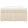 vidaXL Boxspringbett mit Matratze Creme 140x190 cm Stoff