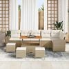vidaXL Gartensofa-set mit Kissen 10 pcs Beige und Creme Poly Rattan