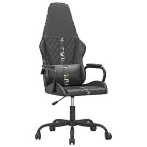 vidaXL Gaming-Stuhl Schwarz und Camouflage Kunstleder