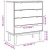 vidaXL Schubladenschrank OTTA Braun&Weiß 76,5x39,5x90 cm Massivholz