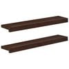 vidaXL Fensterb&auml;nke 2 stk. Dunkelbraun 70 x 15 x 2 cm Massivholz Buche
