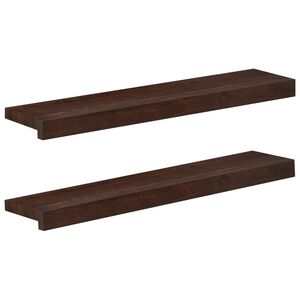 vidaXL Fensterb&auml;nke 2 stk. Dunkelbraun 70 x 15 x 2 cm Massivholz Buche