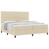 vidaXL Boxspringbett mit Kopfteil Creme 200 x 200 cm Stoff