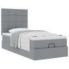 vidaXL Ottoman-Bett mit Matratze Hellgrau 100x200 cm Stoff