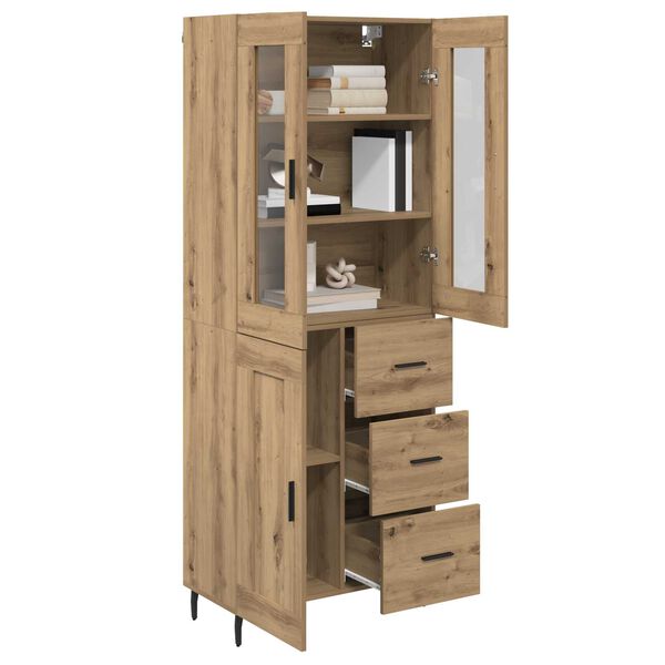 vidaXL Highboard mit Schubladen 2 pcs Artisan-Eiche Holzwerkstoff