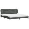 vidaXL Bett mit Matratze "Hvar" Dunkelgrau 200x200 cm Stoff