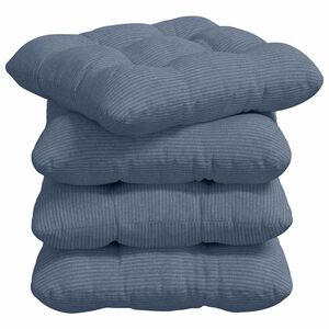 vidaXL Sitzkissen 4 pcs Blau 45 x 45 cm Cordstoff