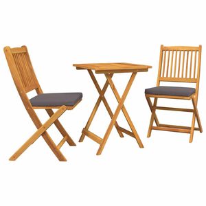 vidaXL Garten Bistro Set 3 Stk. Braun Massivholz Akazie