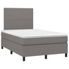 vidaXL Boxspringbett mit Matratze & LED Dunkelgrau 120x190 cm Stoff