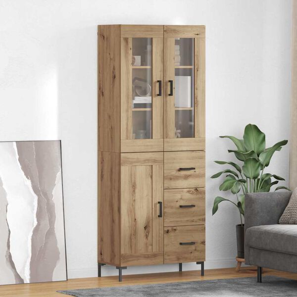 vidaXL Highboard mit Schubladen 2 pcs Artisan-Eiche Holzwerkstoff