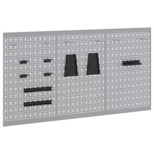 vidaXL Werkzeugwandpaneel 3 stk. Grau 150 x 1 x 80 cm