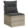 vidaXL 8-tlg. Garten-Sofagarnitur mit Kissen Hellgrau Poly Rattan