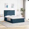 vidaXL Ottoman-Bett mit Matratzen & LEDs Dunkelblau 140x200 cm Samt