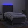 vidaXL Boxspringbett mit Matratze & LED Dunkelgrau 100x200 cm Stoff