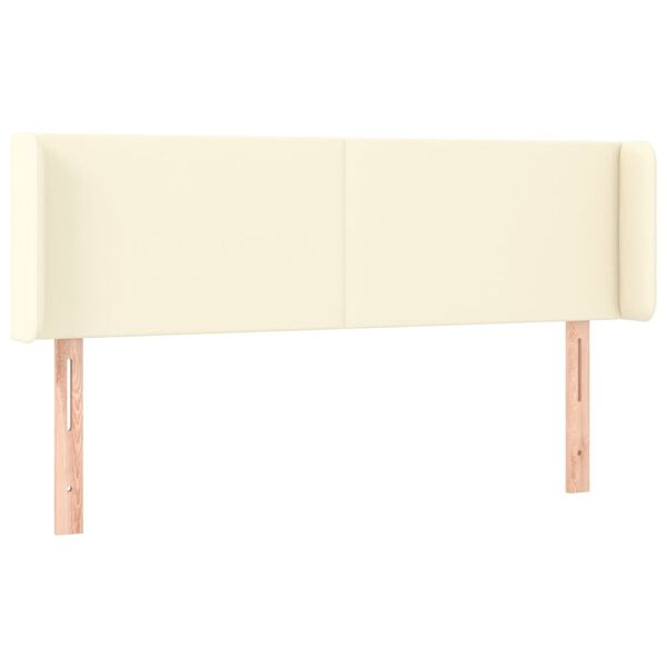 vidaXL Kopfteil mit Ohren Creme 147x16x78/88 cm Kunstleder