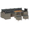 vidaXL Garten-Sofa-Set 10 pcs Grau Poly-Rattan