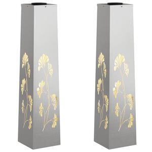 vidaXL Solar LED Weg Licht 2 stk. Warmes Wei&szlig; 18 x 18 x 80 cm