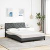 vidaXL Bett mit Matratze Dunkelgrau 140x200 cm Stoff