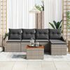 vidaXL Gartensofa-set mit Kissen 6 pcs Grau Poly-Rattan