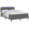 vidaXL Boxspringbett mit Matratze Dunkelgrau 140 x 200 cm Stoff
