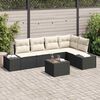 vidaXL Garten-Sofa-Set mit Kissen mit Speicher 6 pcs Braun und Creme