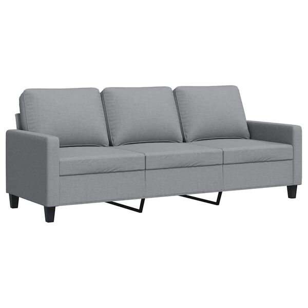 vidaXL 3-Sitzer-Sofa Hellgrau 180 cm Stoff