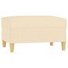 vidaXL 3-Sitzer-Sofa mit Hocker Creme 210 cm Stoff