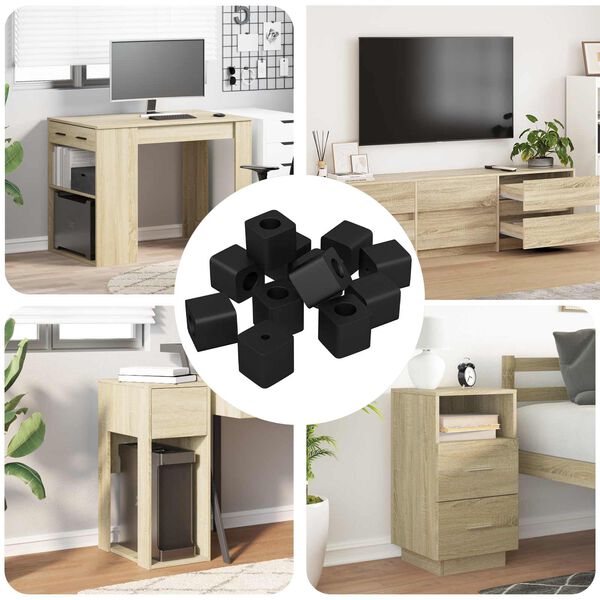 vidaXL Schubladenhalter 12 pcs Schwarz 15 x 15 x 15mm PP Copolymer