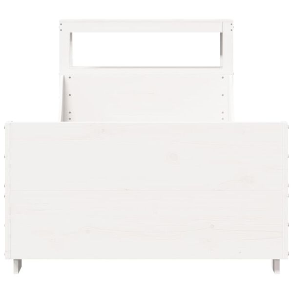 vidaXL Massivholzbett ohne Matratze Wei&szlig; 100x200 cm Kiefernholz