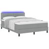 vidaXL Boxspringbett mit Matratze Hellgrau 140 x 190 cm Stoff