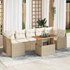 vidaXL Gartensofa-set mit Kissen 8 pcs Beige und Creme Poly-Rattan