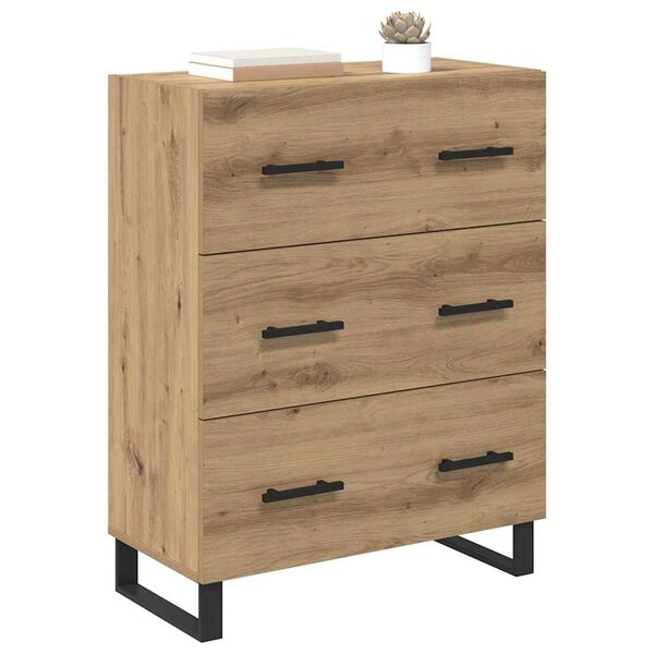 vidaXL Sideboard Artisan-Eiche 69,5 x 34 x 90 cm Verbundholz und Eisen