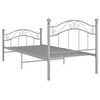 vidaXL Bett Grau Metall 90x200 cm