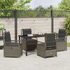 vidaXL Garten Essgruppe 5 pcs Grau Poly-Rattan