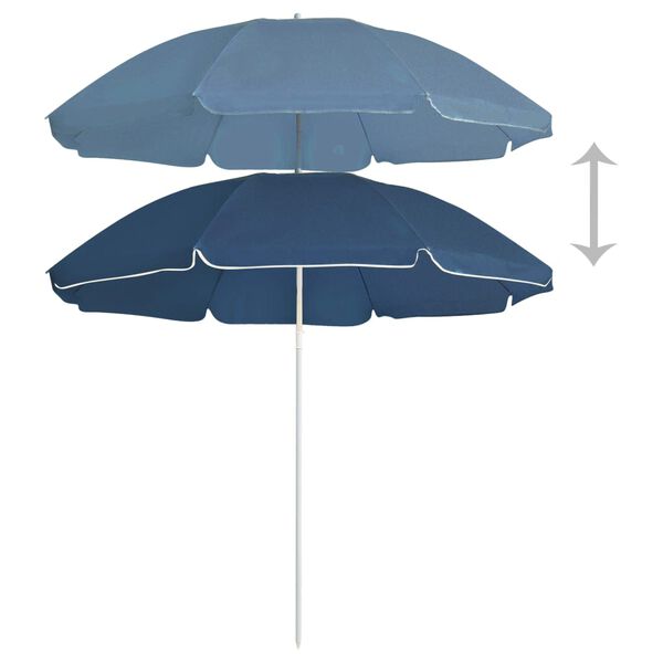 vidaXL Sonnenschirm mit Stahlmast Blau 180 cm