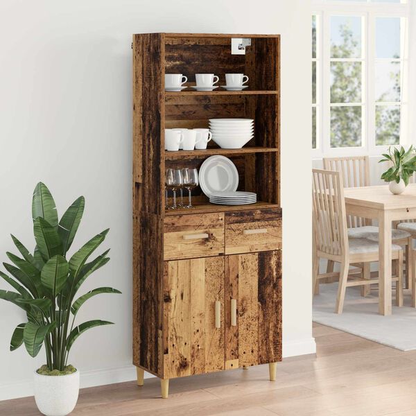 vidaXL Highboard Altholz 69,5 x 32,5 x 180 cm Holzwerkstoff