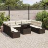 vidaXL Garten-Sofa-Set mit Speicher 10 pcs Braun Poly Rattan