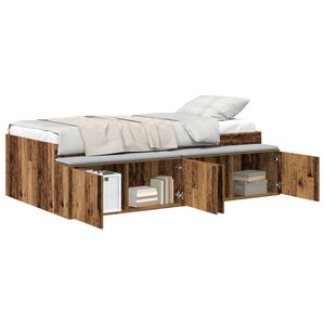 vidaXL Bettrahmen mit Schubladen Altholz 90 x 200 cm Holzwerkstoff