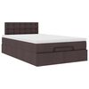 vidaXL Ottoman-Bett mit Matratze & LEDs Dunkelbraun 120x190 cm Stoff