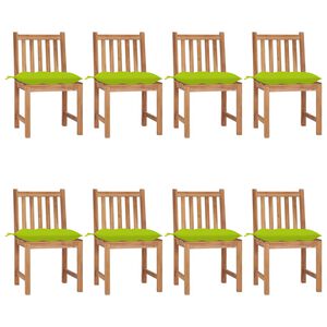 vidaXL Gartenst&uuml;hle 8 Stk. mit Kissen Massivholz Teak