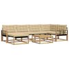 vidaXL Outdoor-Sofagarnitur 7 stk. Wei&szlig; und Beige Massivholz Akazie