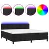 vidaXL Boxspringbett mit Matratze & LED Schwarz 180x200 cm Samt