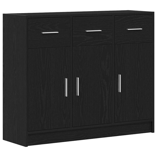 vidaXL Sideboard Schwarze Eiche 91x28x75 cm Holzwerkstoff